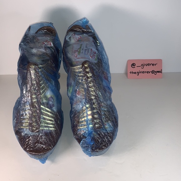 TUSCAAN 8.5 Steve Madden Cognac & Gold Wood Heel Wedge - Picture 12 of 16